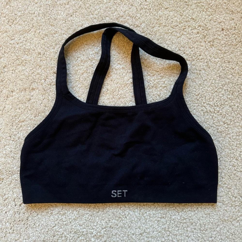 Set Active Black Sports Bra